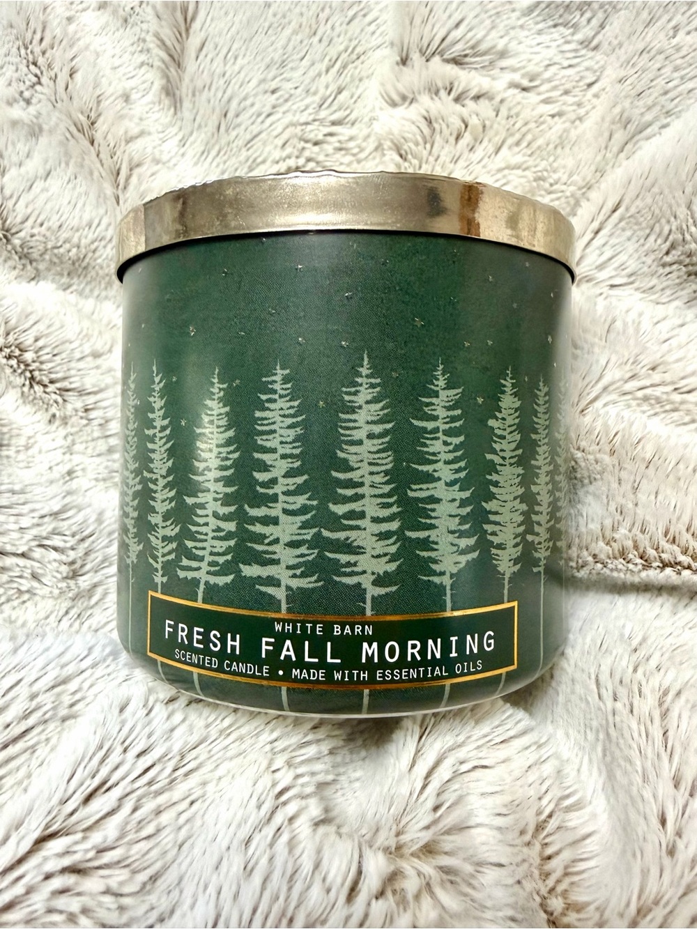 Highly Collectible/Retired Design 2020White Barn Green Fresh Fall Morning Candle